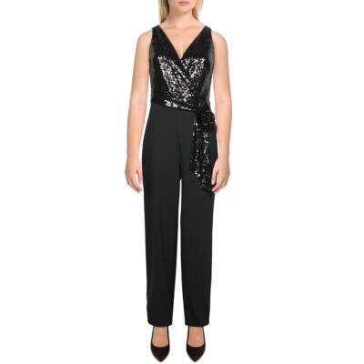 

Женский черный вечерний комбинезон с широкими штанинами Lauren Ralph Lauren  BHFO 9631