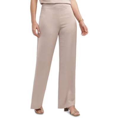 

Женские светло-коричневые атласные широкие классические брюки Anne Klein Petites  BHFO 4333, Latte, 10842458