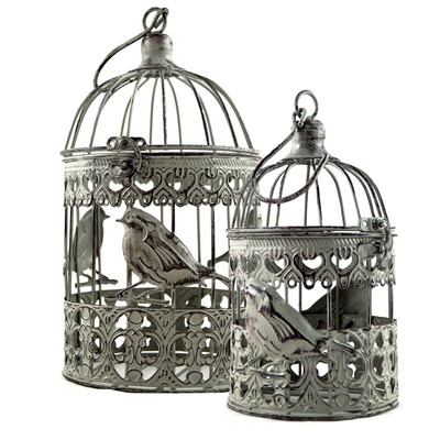 Maison Antik Deco Cage à Oiseaux 2er Set En Métal