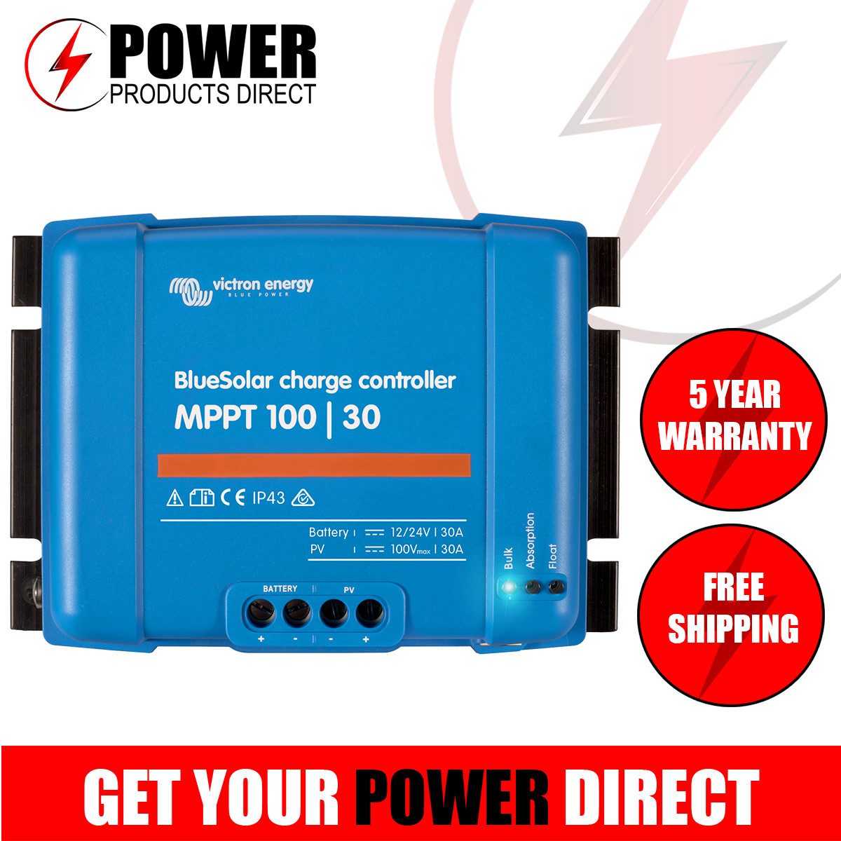 VICTRON ENERGY 100/30 MPPT SOLAR CONTROLLER 12V/24V 100V INPUT 30A eBay