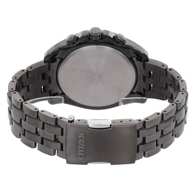Pre-owned Citizen Perpetual Alarm Chronograph Quartz Black Dial Men's Watch At9127-80e