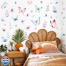 Boho Butterfly Wall Decals，Butterfly Wall Stickers，Flowers Butterflies Wall Decorations，Girls Bedroom Removable Wall Decals，Wedding Offices Bedroom Room Sticker (Boho Colorful Butterfly Wall Decals)
