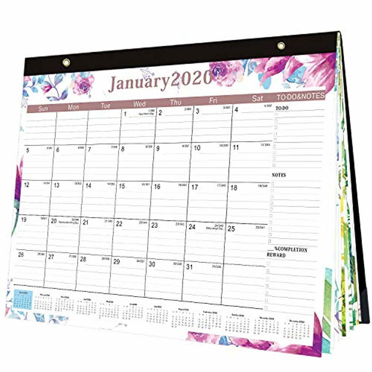 2020 Desk Calendar 22x17 Desktop Pad Academic Calendar Large