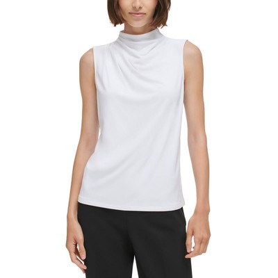 Женская белая плиссированная рубашка-пуловер с имитацией шеи Calvin Klein, XL BHFO 6550