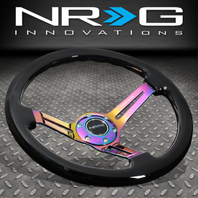 УСИЛЕННОЕ РУЛЕВОЕ КОЛЕСО NRG ДИАМЕТРОМ 350 ММ С 3-ДЮЙМОВЫМ УГЛУБЛЕНИЕМ NEO CHROME, 3-СПИЦЕВОЕ РУЛЕВОЕ КОЛЕСО ИЗ ЧЕРНОГО ДЕРЕВА
