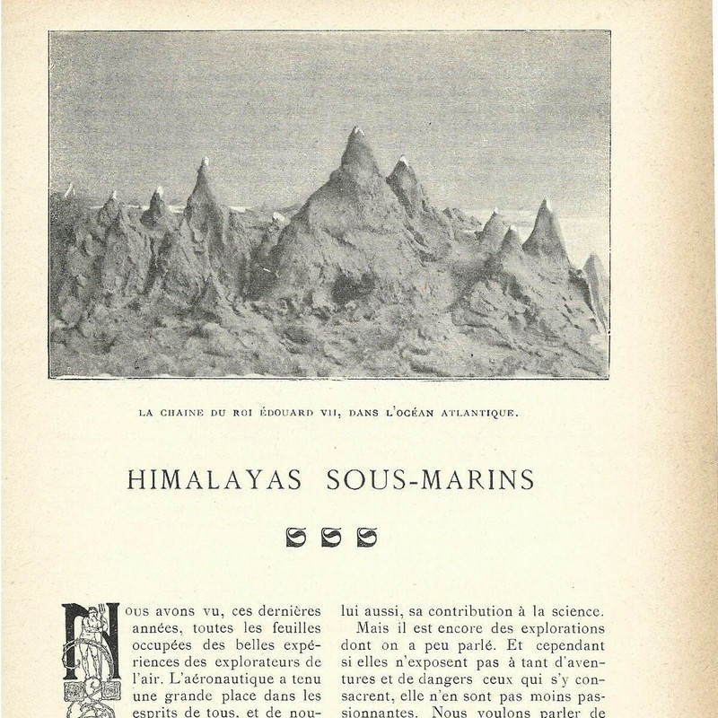 Himalayas Sous-Marins - Article Coupure De Presse 1905
