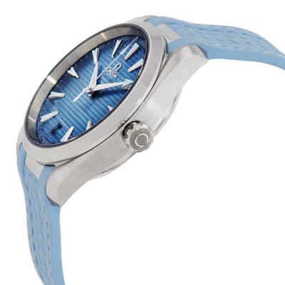 Pre-owned Omega Seamaster Auto Chronometer Blue Dial Watch 220.12.41.21.03.008