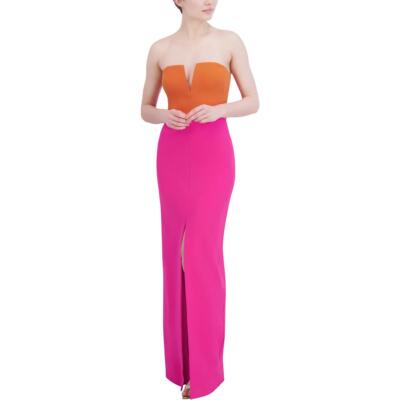BCBGMAXAZRIA Женское формальное вечернее платье без бретелек в цветовой блок BHFO 9510