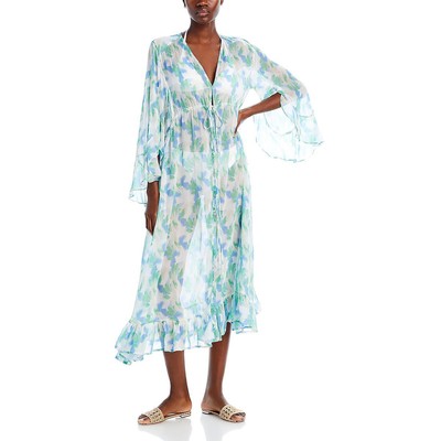 EVARAE Женская пляжная одежда Arna Blue Swimwear Dress Cover-Up 2 BHFO 7711