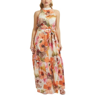 Guess Женский коричневый сарафан Длинное летнее платье на бретелях XS BHFO 0894