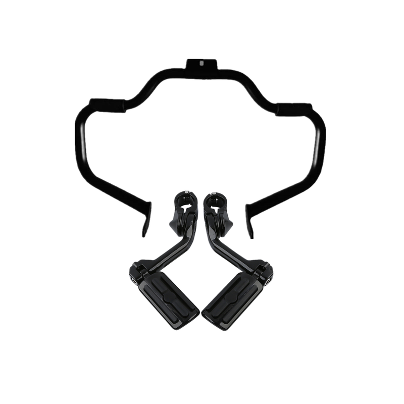 Mustache Engine Guard Crash Bar 1 1/4 Foot Pegs Fit For Harley Softail 2000-2017
