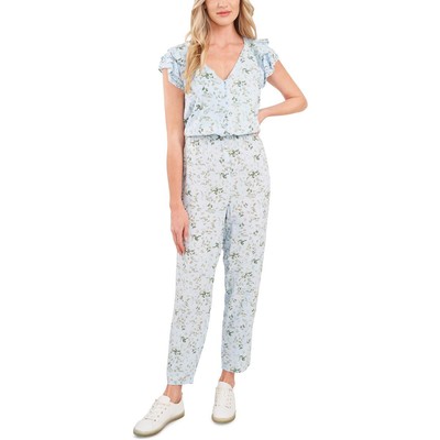 

Женский синий комбинезон до щиколотки CeCe с цветочным принтом Loungewear  BHFO 3438, Bay sky