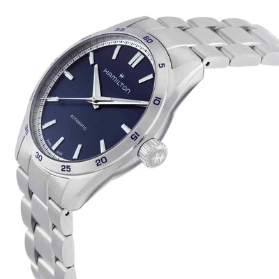 Pre-owned Hamilton Jazzmaster Performer Automatic Blue Dial Watch H36215140