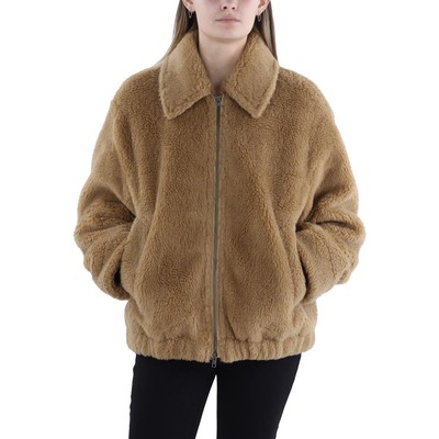 Vince Womens Tan Bomber Cold Weather Warm Faux Fur Coat Outerwear S BHFO 8211