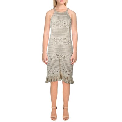 Летнее миди-платье Lucy Paris Womens Stevie цвета слоновой кости с открытой спиной L BHFO 6973