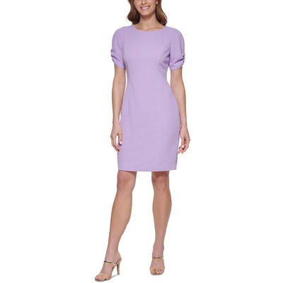 Женское фиолетовое трикотажное коктейльное мини-платье-футляр DKNY Petites 12P BHFO 8261