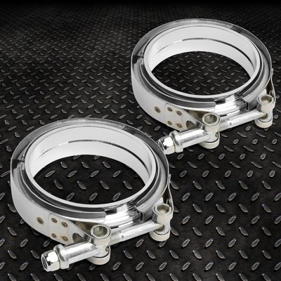 УНИВЕРСАЛЬНЫЕ V-ОБРАЗНЫЕ ЗАЖИМЫ ДЛЯ ВЫХЛОПНЫХ ГАЗОВ ТУРБОНАДДУВА С ПРОМЕЖУТОЧНЫМ ОХЛАДИТЕЛЕМ С ЦИНКОВЫМ ПОКРЫТИЕМ 2ШТ 3,5 мм + ФЛАНЕЦ