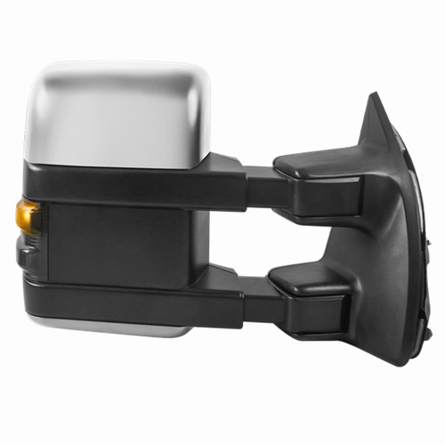 Pair Chrome Power Heated Tow Mirrors For 1999-2007 Ford F250 F350 F450 F550