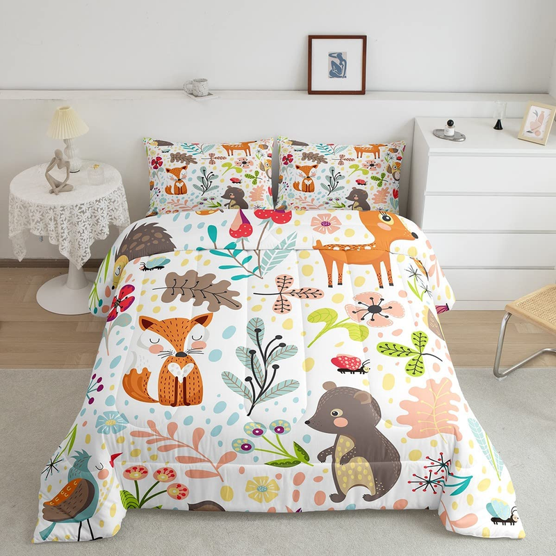 Twin,cute Woodland Bear Deer Down Comforter For Boys Girl