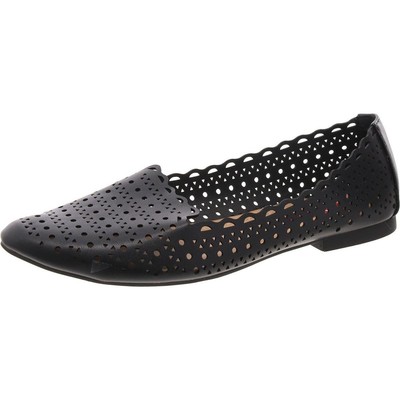 Unionbay Womens Black Faux Leather Ballet Flats Shoes 8 Medium (B,M) BHFO 3686