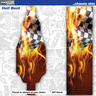 RC Car Chassis Skin-Choice of Thickness: (1) 18 mil Outdoor or (1) 10 mil Indoor