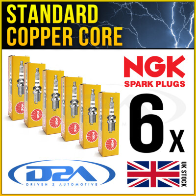 6x NGK BP6EF 4666 Standard Spark Plugs For MERCEDES 300 3.0 85-->92