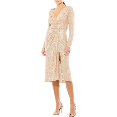 Женское вечернее коктейльное миди-платье Ieena for Mac Duggal с блестками BHFO 5129