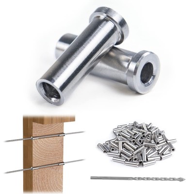 Muzata 100PCS Stainless Steel T316 Protective Sleeves Cable Railing Kit Hardw...