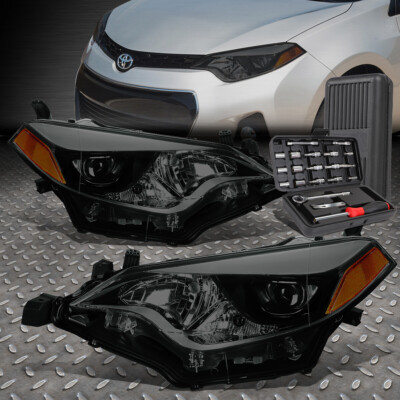 ДЛЯ 14-16 УГЛОВЫХ ФАР ПРОЕКТОРА TOYOTA COROLLA ДЫМЧАТО-ЯНТАРНОГО ЦВЕТА + НАБОР ИНСТРУМЕНТОВ