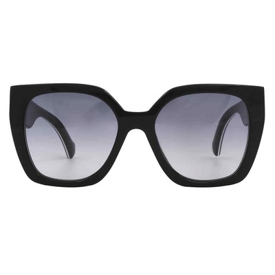 Pre-owned Gucci Grey Gradient Oversized Ladies Sunglasses Gg1300s-004 55 Gg1300s 004 55 In Gray