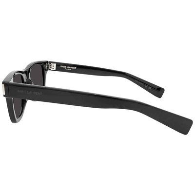 Pre-owned Saint Laurent Black Rectangular Unisex Sunglasses Sl 564 001 47 Sl 564 001 47 In Gray