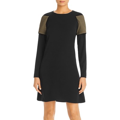 

Женское черное короткое многоярусное мини-платье Snider с подплечниками  BHFO 4178, Black/green