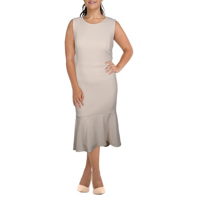 Calvin Klein Женское розовое коктейльное платье миди без рукавов 14 BHFO 0455