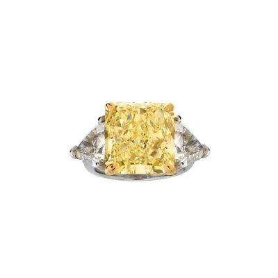 GIA Certified 11.25 Ct Radiant Cut Natural Fancy Yellow Diamond, Platinum Ring