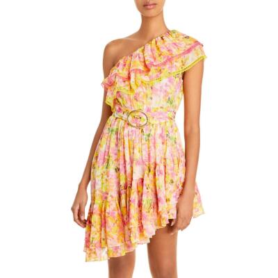 

Rococo Sand Womens Georgette Yellow Drapey Cocktail and Party Dress  BHFO 4459, Yellow/pink