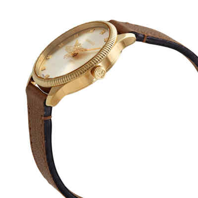 Pre-owned Gucci G-timeless Quartz Champagne Dial Ladies Watch Ya1265022
