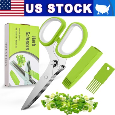 5 Blade Professional Shredding Scissors Sharp Herb Kitchen Tool Hot Sale