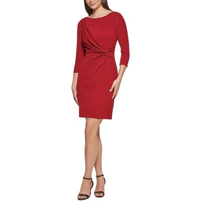 

Женское коктейльное и вечернее платье с металлизированной талией Jessica Howard BHFO 9294, Красный