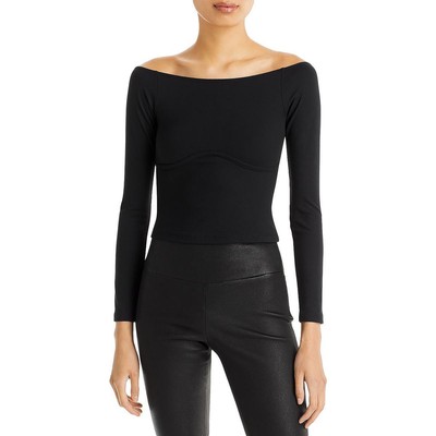 LNA Clothing Женский черный эластичный пуловер с длинным рукавом и верхняя рубашка XS BHFO 8361