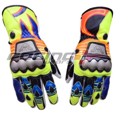 Valentino Rossi VR46 2015 MotoGP Motorcycle Motorbike Racing Leather Gloves