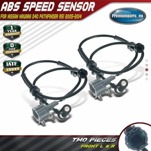 2x ABS Sensor Front Left or Right for Nissan Navara D40 Pathfinder R51