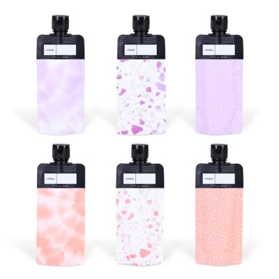 3 oz 6pack Leak Proof Empty Squeeze Pouches Refillable Travel Size Containers