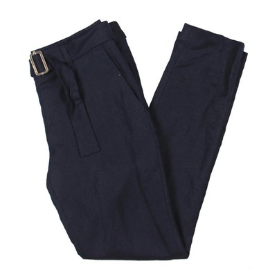 

Женские темно-синие льняные однотонные классические брюки Calvin Klein Petites  BHFO 8714, Navy