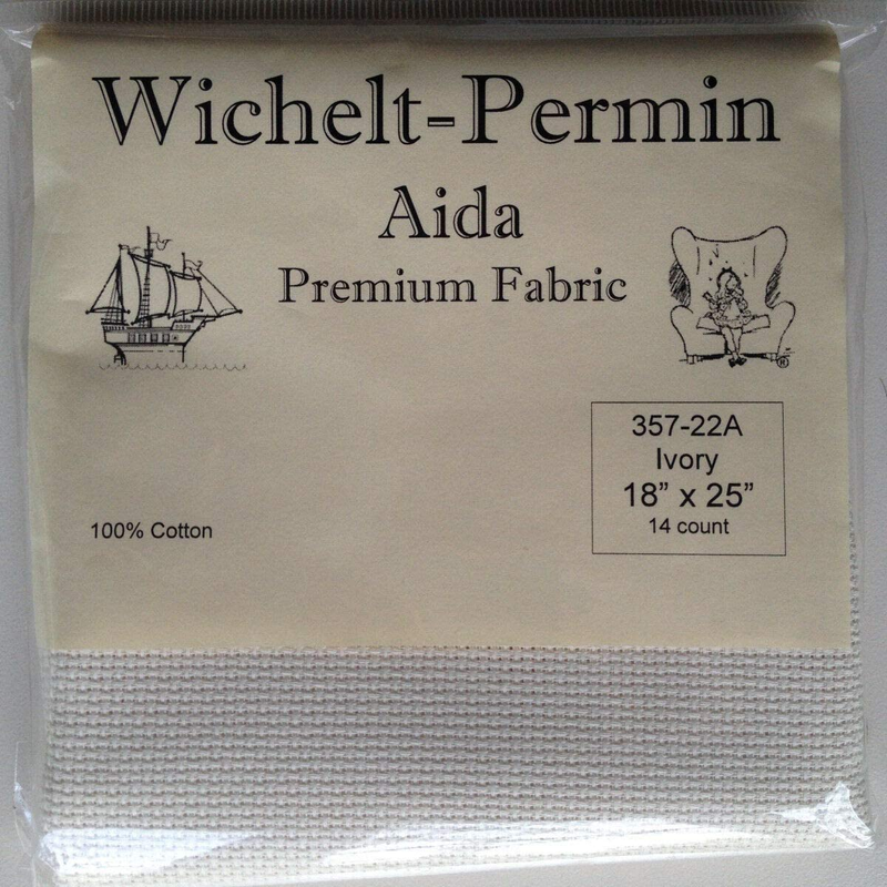 Wichelt Permin Premium AIDA Cross Stitch Fabric 14 Count Ivory 18" X 25"