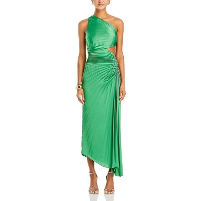 A.L.C. Womens Green Tea Length Pleated Cutout Maxi Dress 6 BHFO 0966