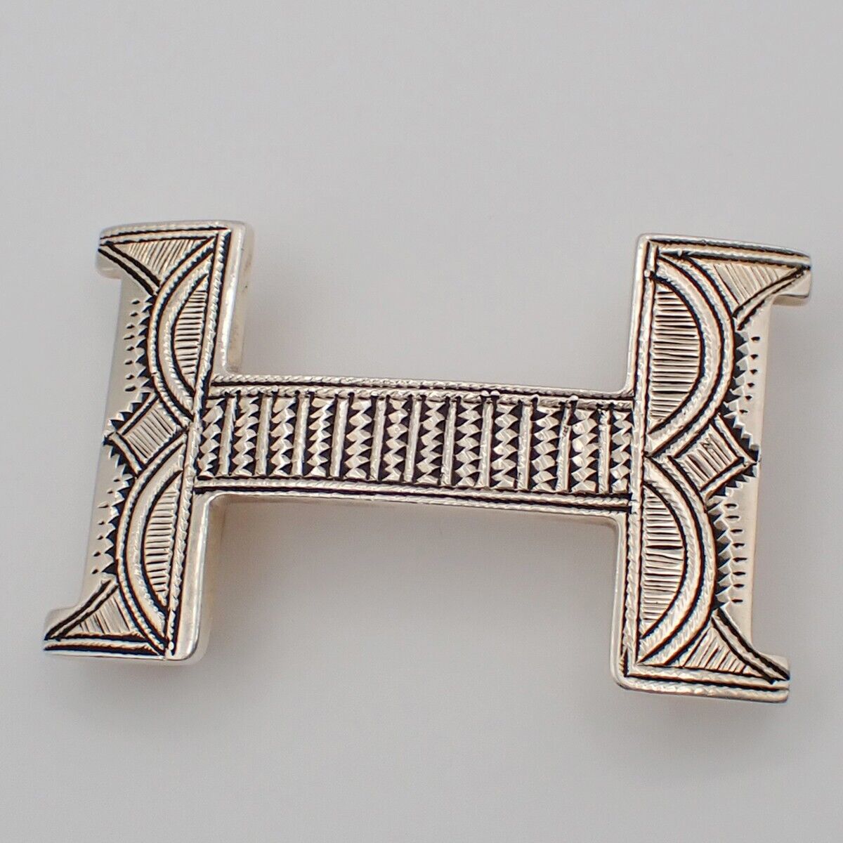 HERMES Logo Touareg Belt Buckle Ag925 Silver Accessory HERMES Logo Touareg Belt Buckle Ag925 Silver Accessory