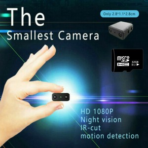 Tiny 1080p camera with night vision in hand.