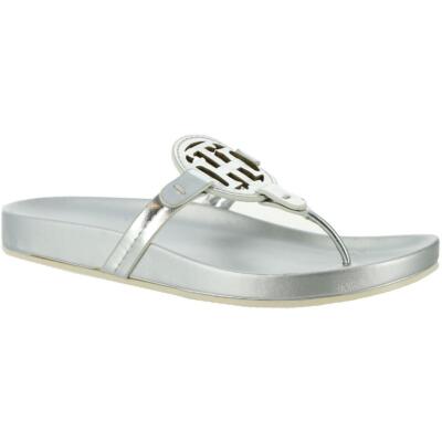 

Женские сандалии Tommy Hilfiger Relina Silver Thong 7 Medium (B,M) BHFO 7694, Серебряный