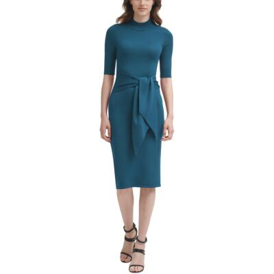

Женское платье-свитер DKNY длиной до колена с узлом спереди BHFO 5222
