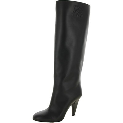 

Fendi Женские черные кожаные сапоги до колена с логотипом Обувь 39 Medium (B,M) BHFO 9398, Nero, 8W8177AGDV